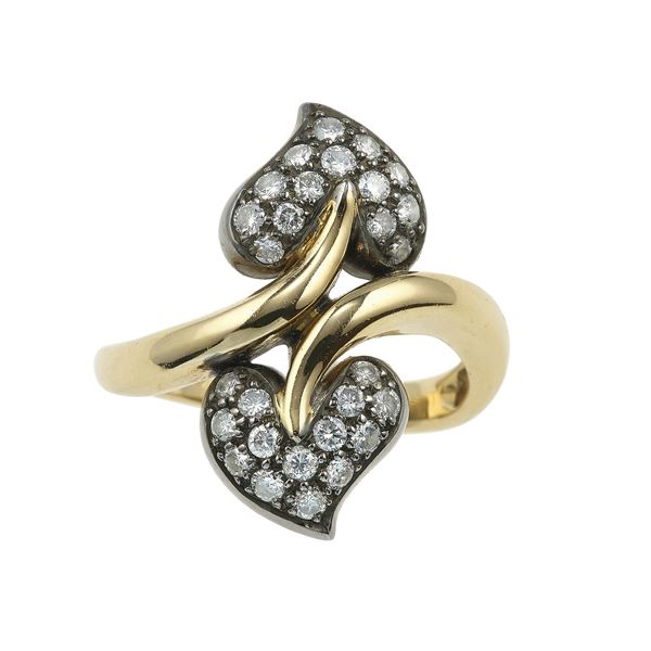 Diamond and gold ring