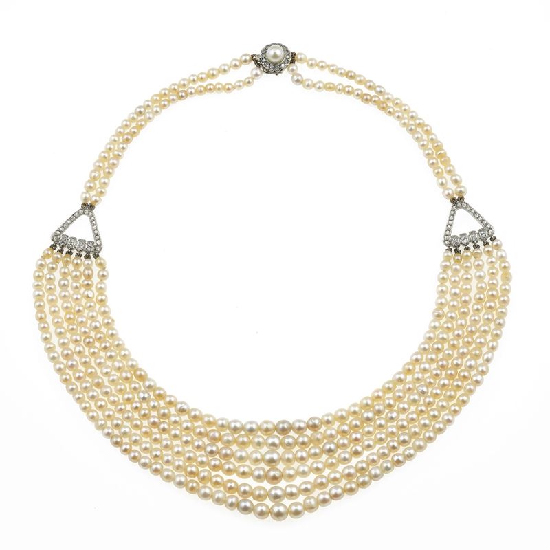 Pearl and gold necklace  - Auction Fine Jewels - Cambi Casa d'Aste