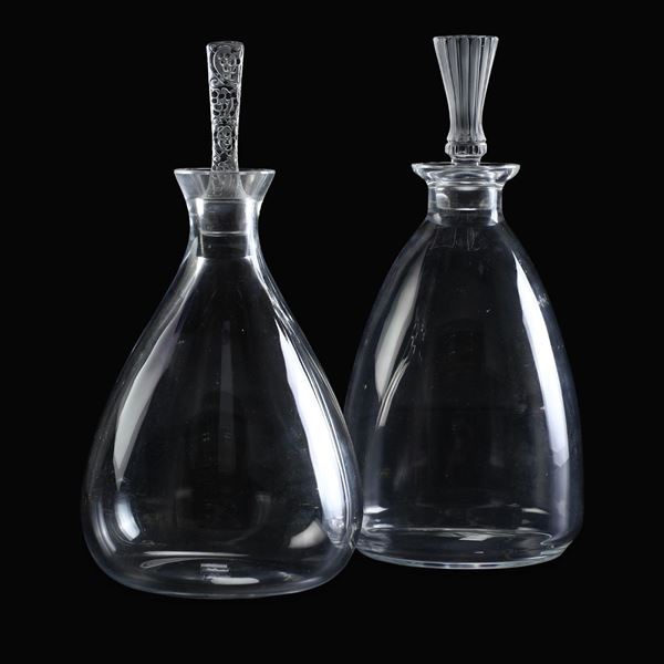 Due bottiglie “Phalsbourg“ e “Barsac” Francia, Manifattura Lalique, metà circa del XX secolo 