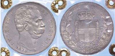 Regno D’italia. Umberto i di Savoia, 1878-1900. 5 Lire 1879.