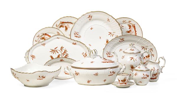 Servizio da tavola “Galli Rossi” Doccia, Manifattura Richard Ginori, seconda metà del XX secolo 