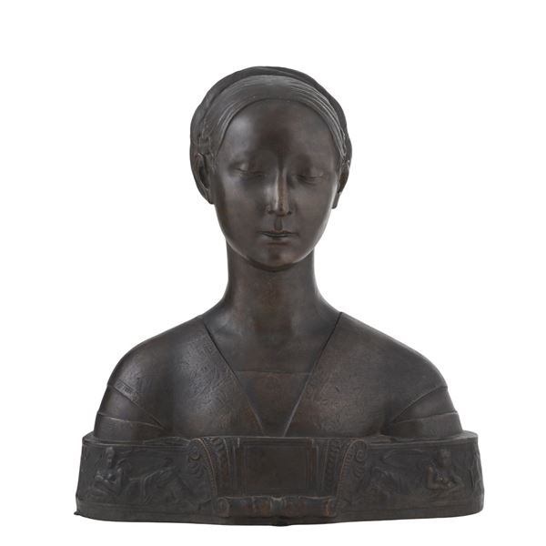 Busto femminile in stile rinascimentale. Fonditore della fine del XIX secolo