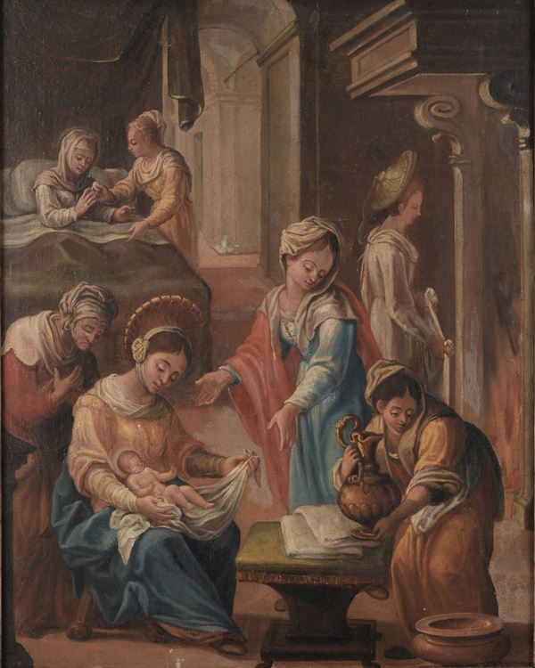 Scuola del XVII secolo Nascita della Vergine