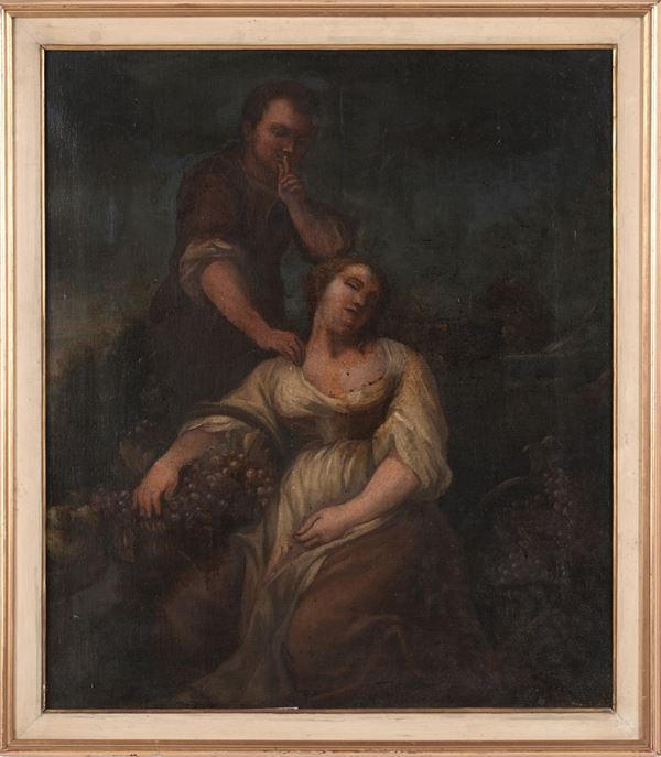 Scuola del XVIII secolo Scena di genere con contadini