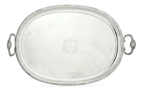 Grande vassoio neoclassico. Roma, seconda metà del XVIII secolo. Maestro argentiere Giacomo Franciosi (1749-1774)