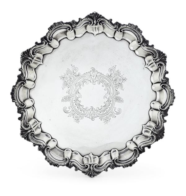 Salver. Birmingham 1902. Argentiere Barker bros.
