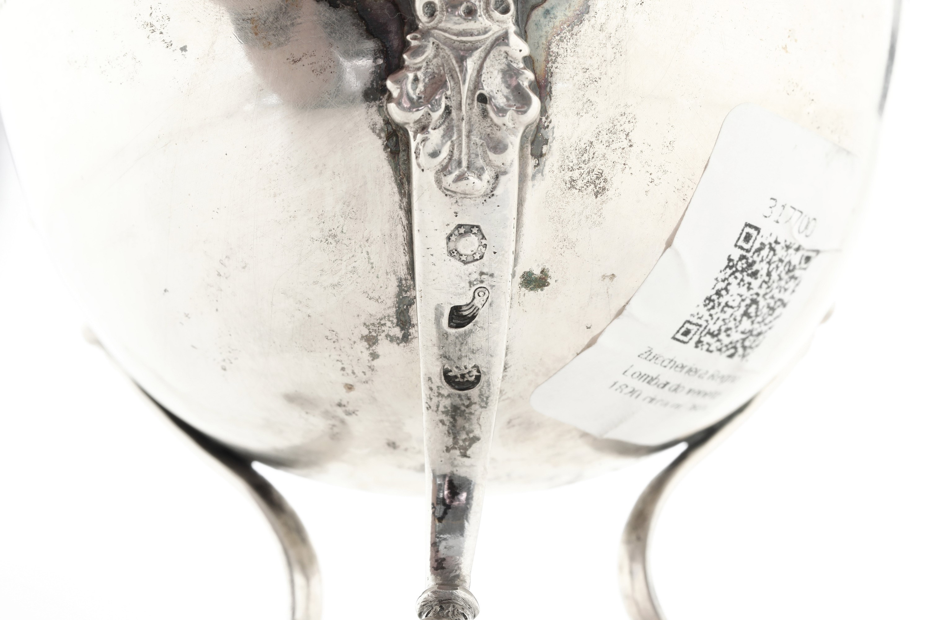 Zuccheriera, Lombardo Veneto, circa 1820, argento, dimensioni 11x16,5 cm, peso 280 g