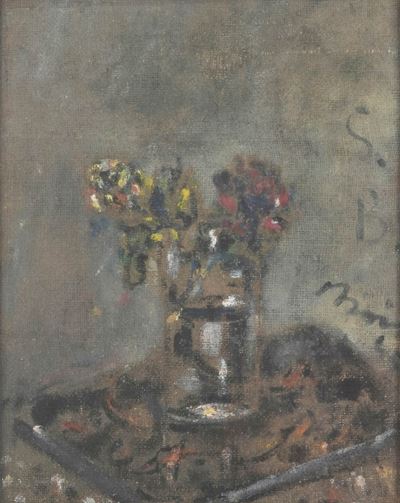 Vaso di fiori, olio su tela