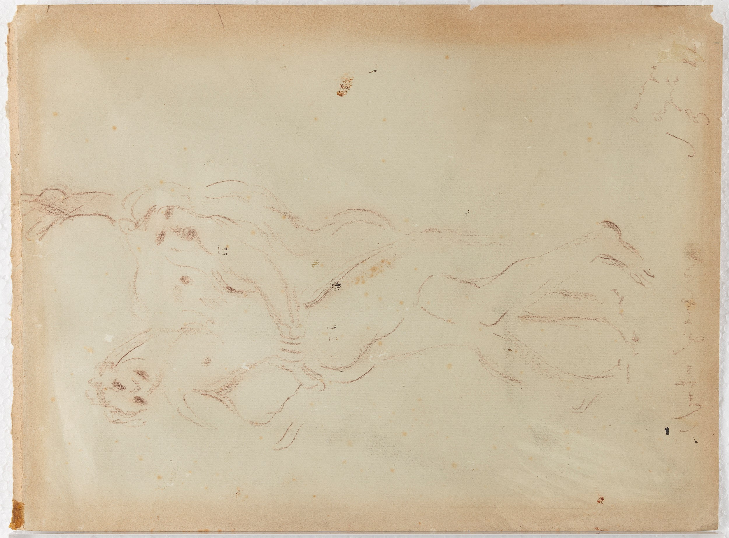 Filippo De Pisis - Nudo disteso, Due amanti - olio magro su carta, 1943-1944