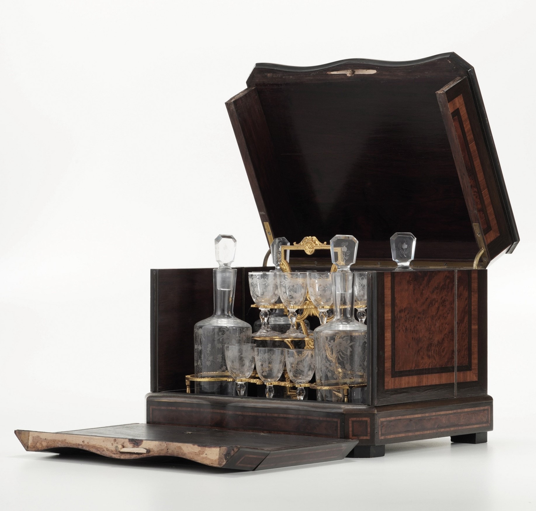 Set da Liquore in Custodia in Legno, XIX Secolo