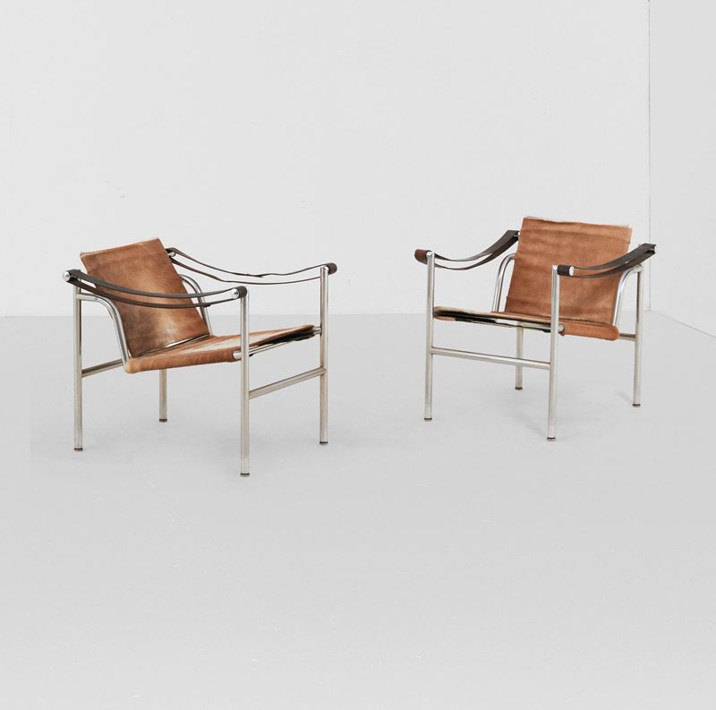 Le Corbusier : Due poltrone mod. LC1  - Auction Design - Cambi Casa d'Aste