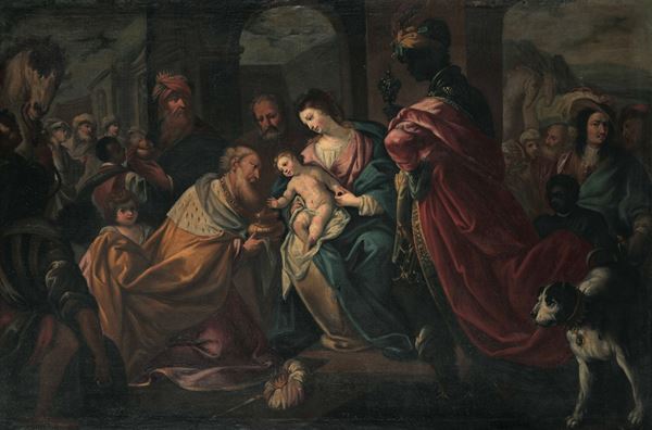 Scuola lombarda del XVII secolo Adorazione dei Magi
