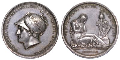 Milano. Napoleone, 1805-1814. Medaglia in Argento 1805. Presa di Vienna – Conquista di Vindobona.