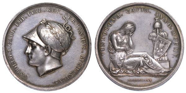MILANO. NAPOLEONE, 1805-1814. Medaglia in argento 1805. Presa di Vienna – Conquista di Vindobona.