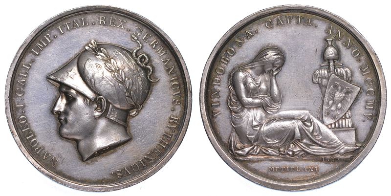 MILANO. NAPOLEONE, 1805-1814. Medaglia in argento 1805. Presa di Vienna – Conquista di Vindobona.  - Asta Numismatica - Cambi Casa d'Aste