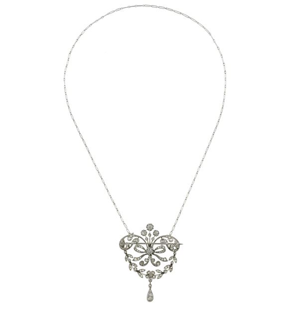 Pendente/spilla con diamanti