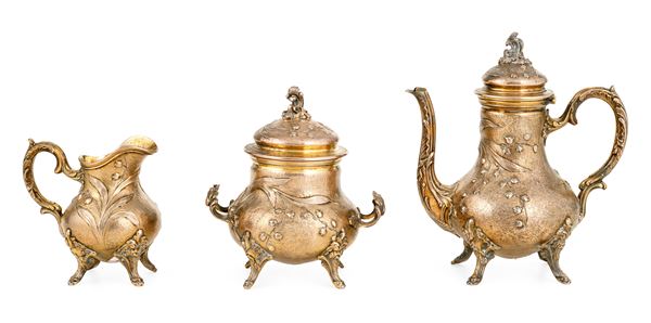 Caffettiera, lattiera e zuccheriera. Germania inizio XX secolo