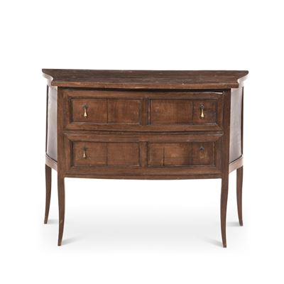 Cassettone in legno, XX secolo, fronte a due cassetti