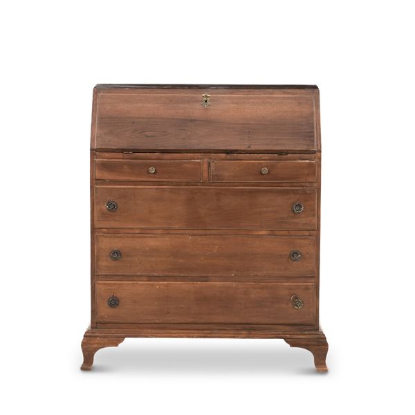 Piccola ribalta in legno. XX secolo