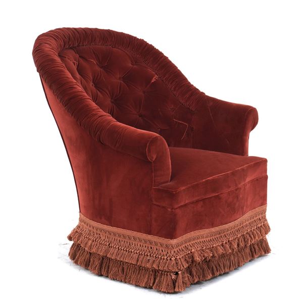 Poltrona imbottita rossa