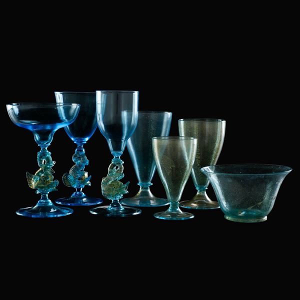 Servizio di calici  Murano, verso la fine del XIX secolo 