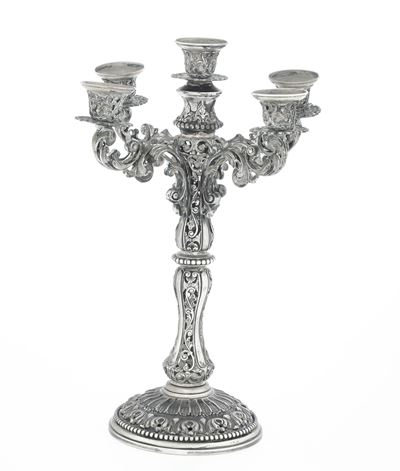 Cesa, Candelabro in argento fuso e sagomato, Italia, prima metà del XX secolo