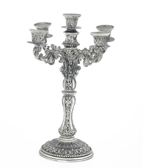 Candelabro. Argenteria italiana della prima metà del XX secolo, argentiere Cesa, Alessandria