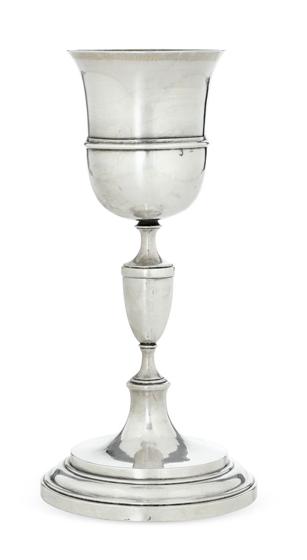 Calice. Stato Pontificio XIX secolo, marchio dell'argentiere consunto di difficile lettura