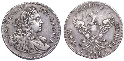 Palermo. Carlo III, 1720-1734. 4 Tarì 1731.