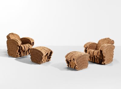 Set di Due Poltrone e Due Pouf Little Beaver