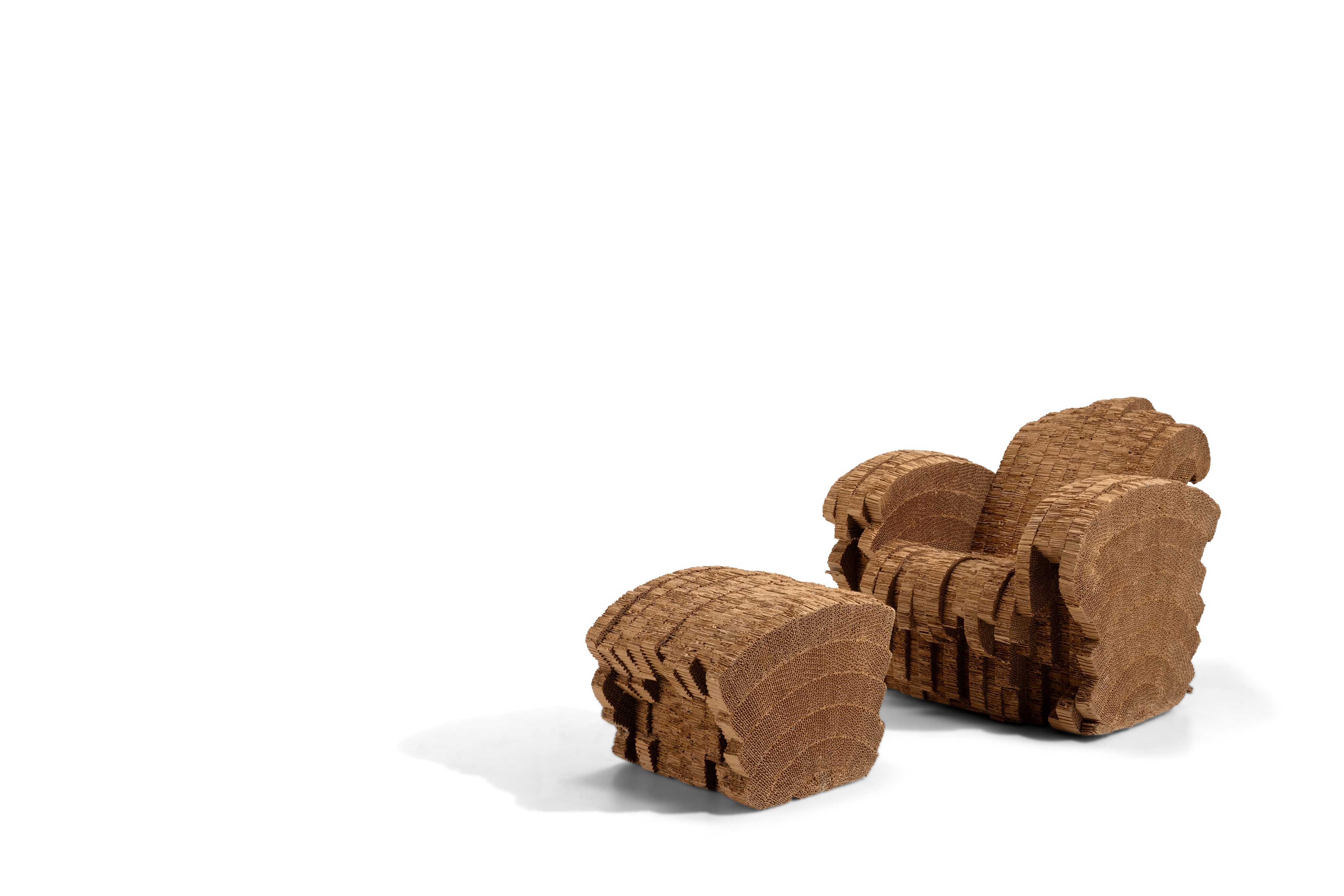 Frank Gehry - Set di Due Poltrone e Due Pouf Little Beaver