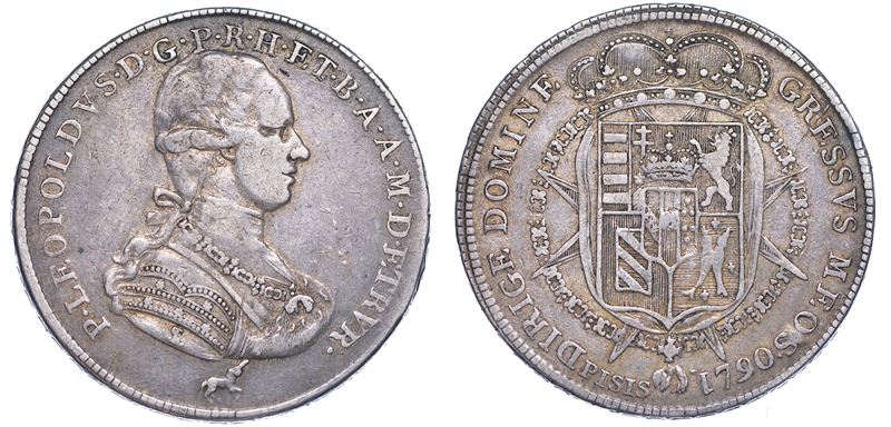 FIRENZE. PIETRO LEOPOLDO DI LORENA, 1765-1790. Francescone 1790.  - Auction Numismatics - Cambi Casa d'Aste