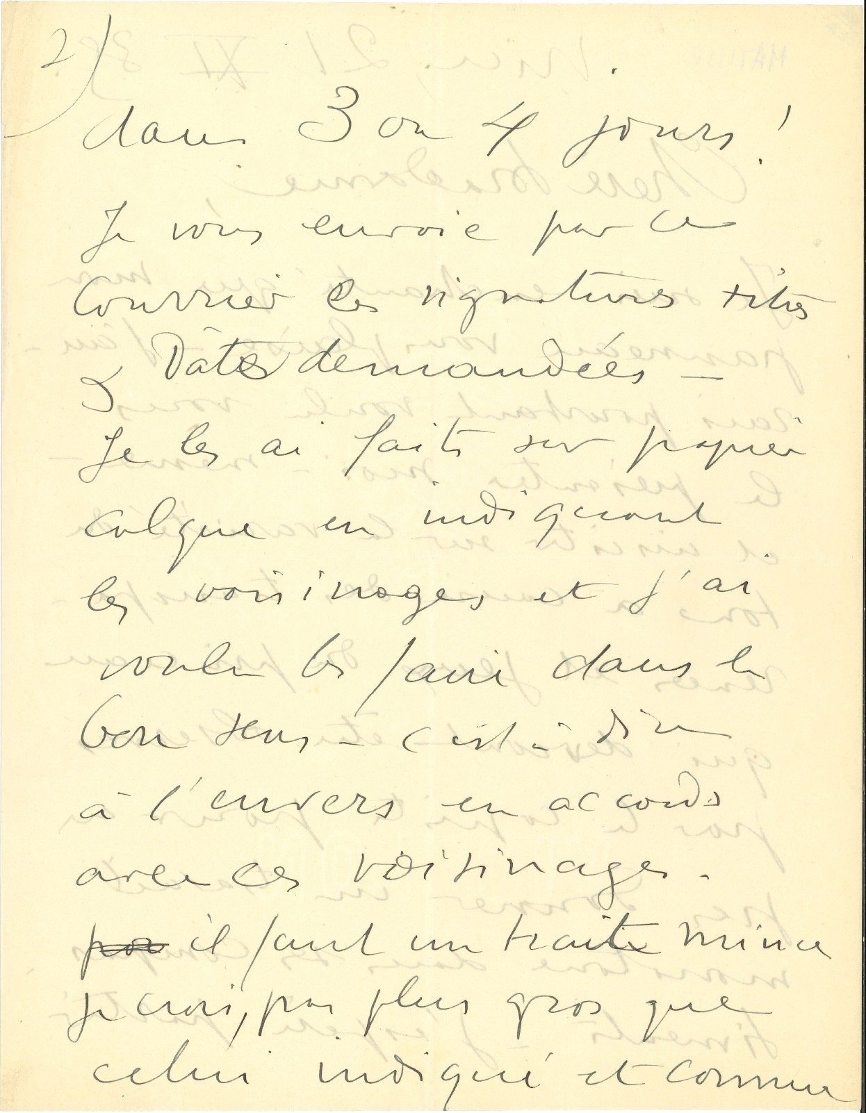 Matisse Henri (1869 - 1954) Lettera Autografa, Indirizzata a una Non Meglio Identificata “chere M...