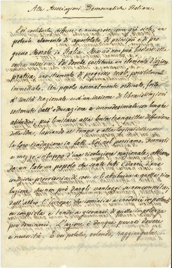 Mazzini Giuseppe (1805 - 1872) Discorso alle associazioni democratiche italiane 