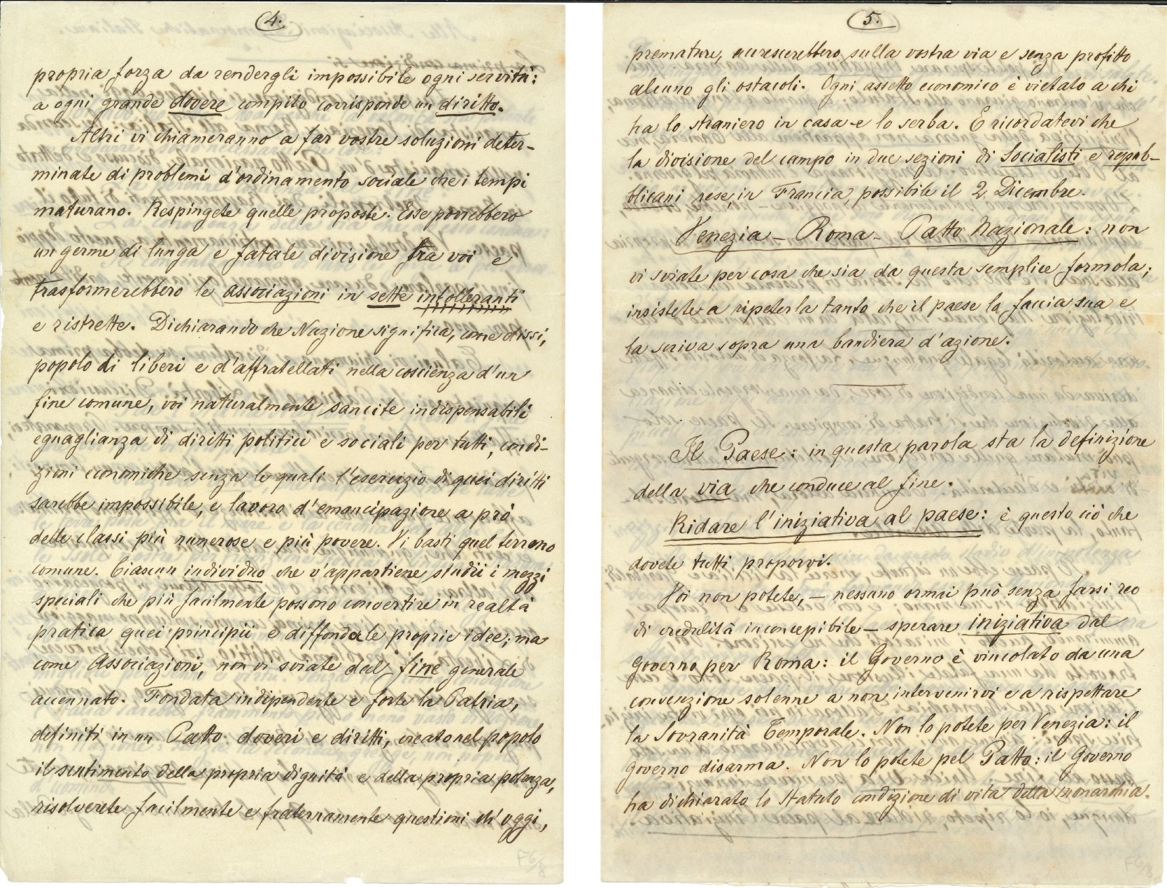 Mazzini Giuseppe (1805 - 1872) Discorso alle Associazioni Democratiche Italiane