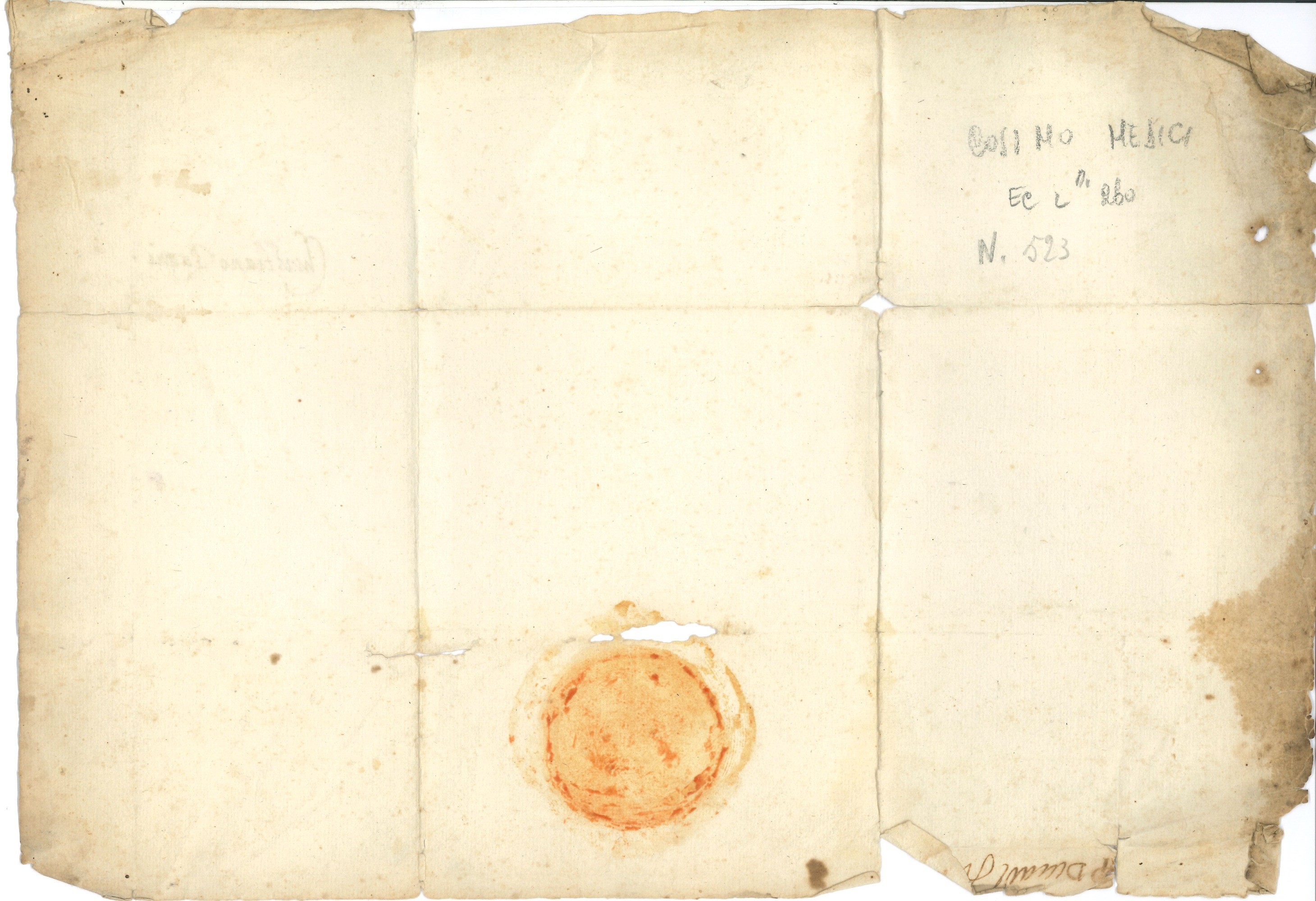 De' Medici Cosimo I, i Granduca di Firenze (1519-1574) Decreto di Nomina Indirizzata al Capitano ...