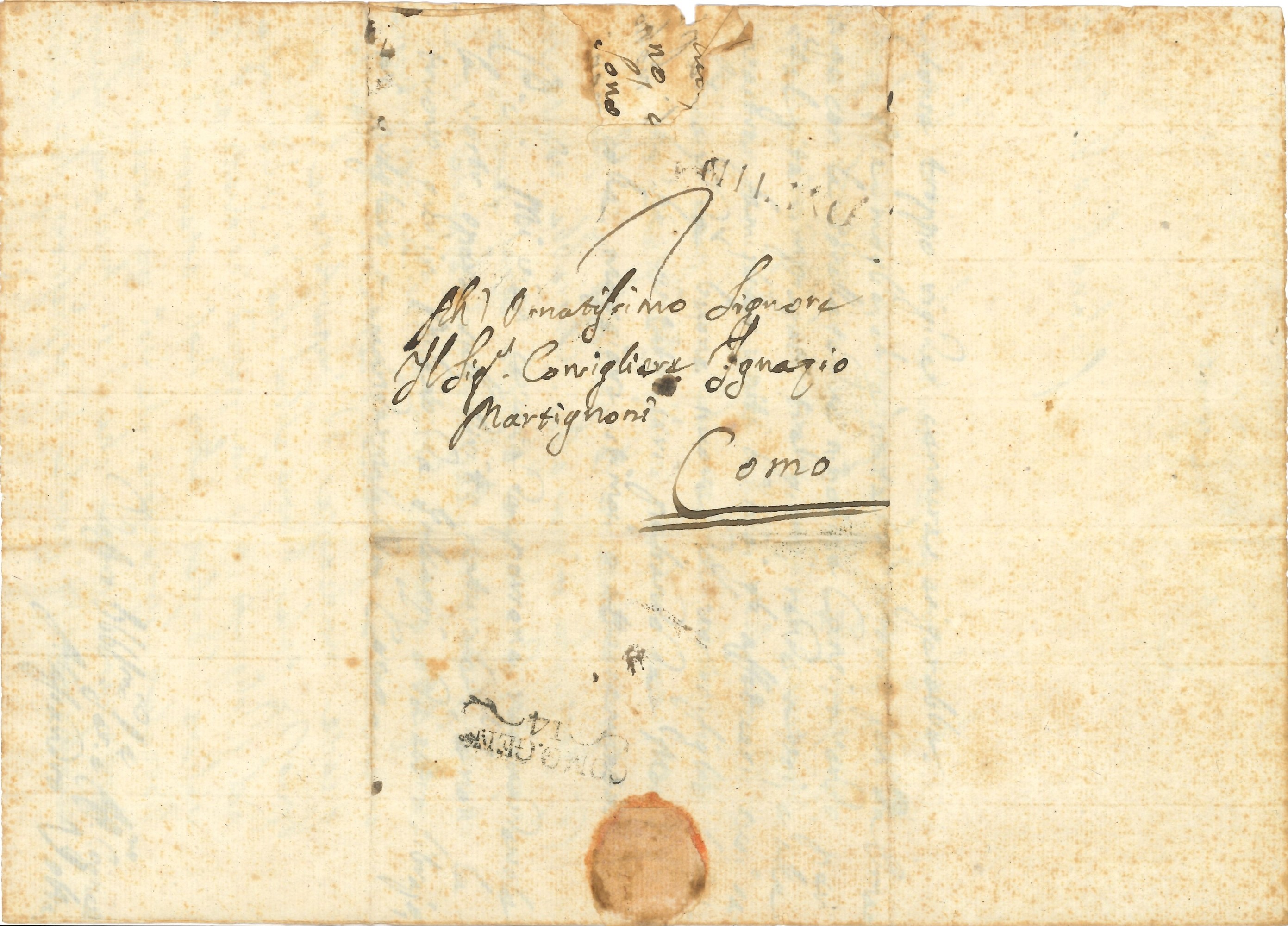 Volta Alessandro (1745-1827) Lettera Autografa al Cognato Ignazio Martignoni