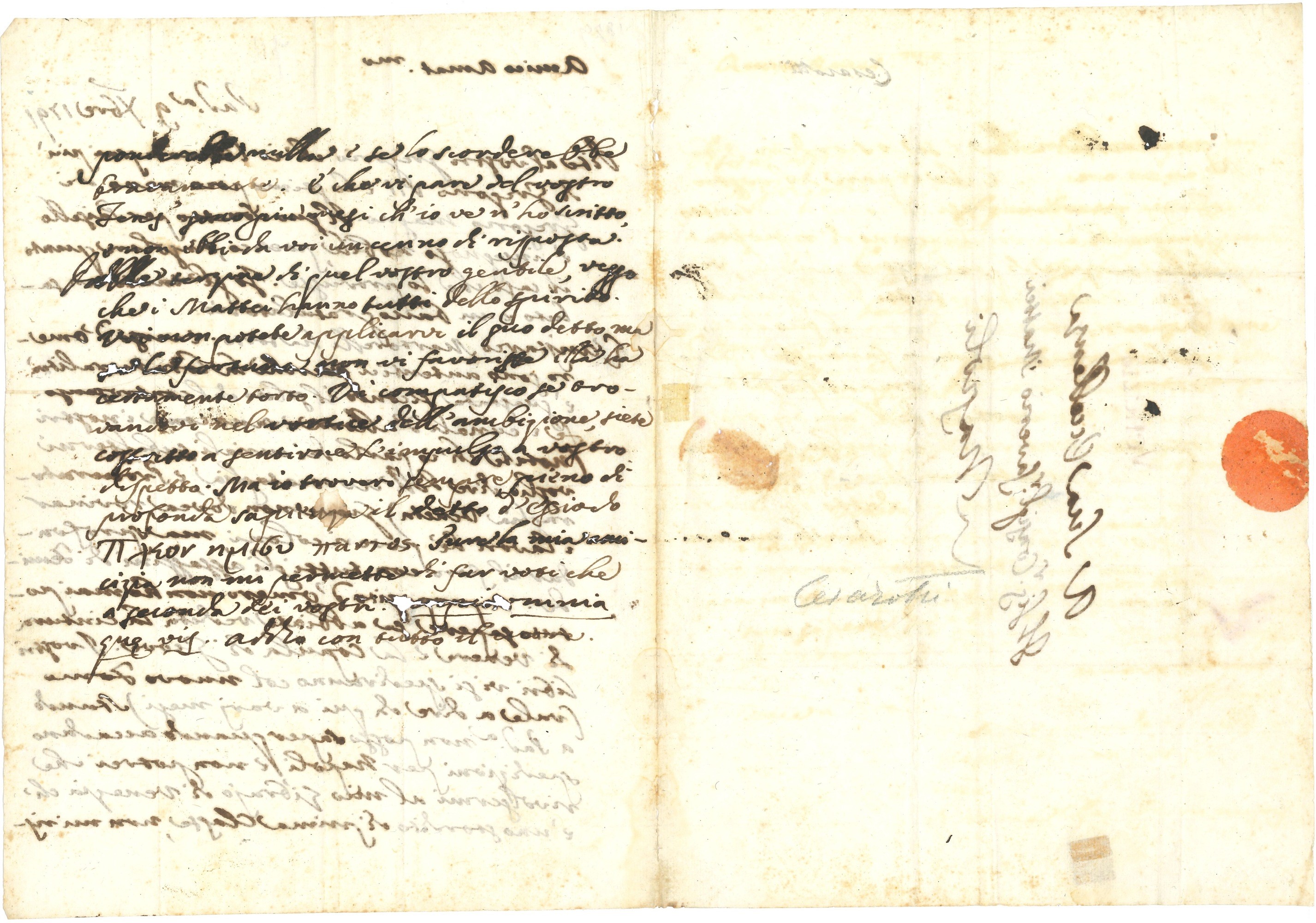 Cesarotti Melchiorre (1730-1808) Lettera Autografa a Saverio Mattei