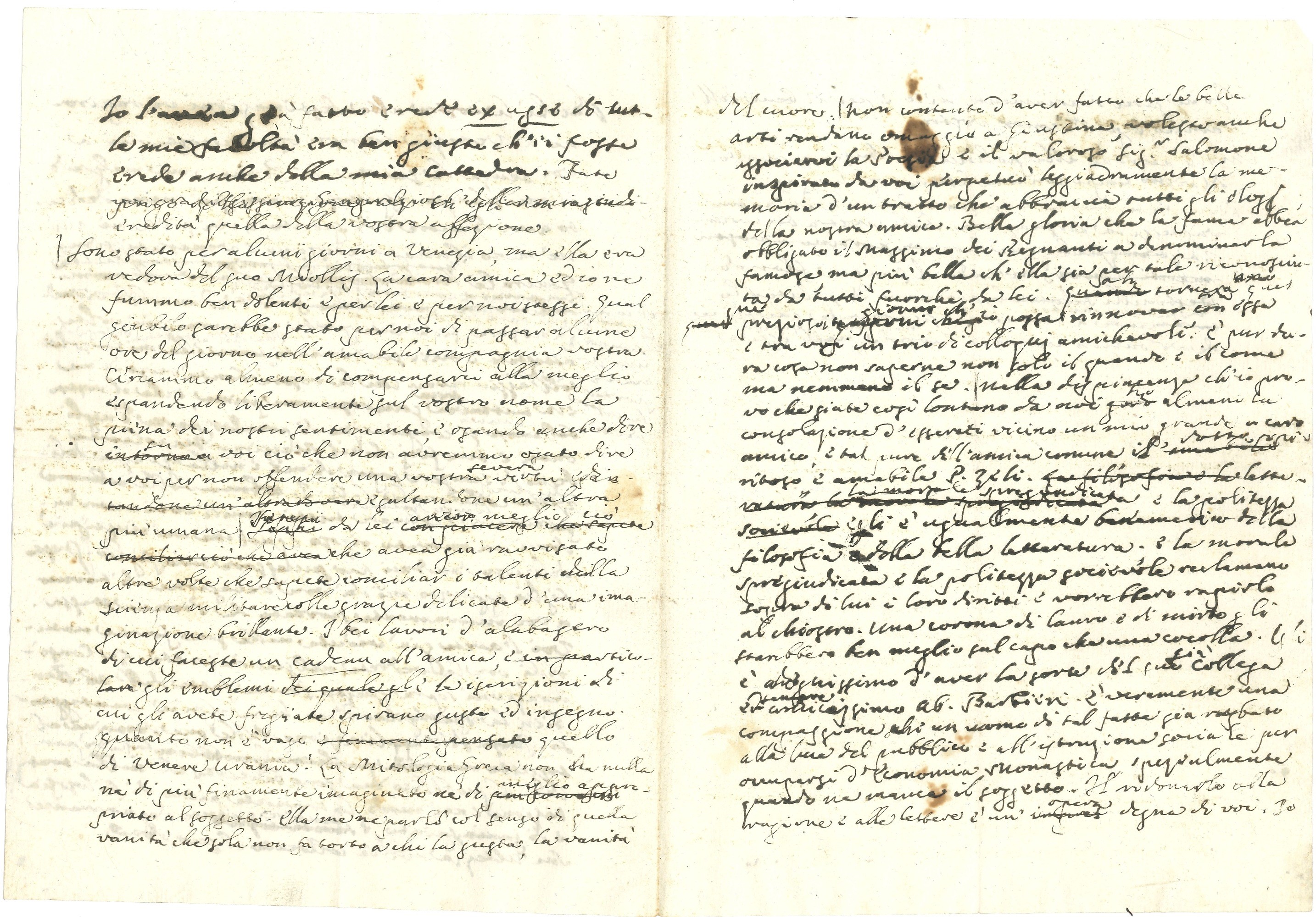 Cesarotti Melchiorre (1730-1808) Lettera Autografa a Saverio Mattei