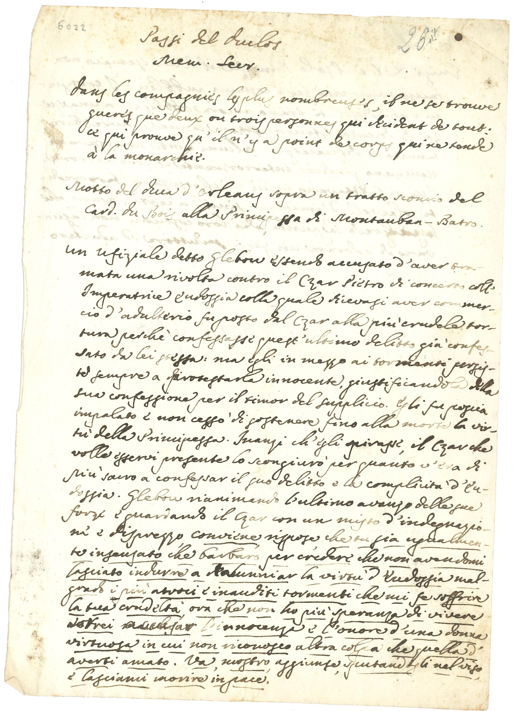 Cesarotti Melchiorre (1730-1808) Lettera Autografa a Saverio Mattei
