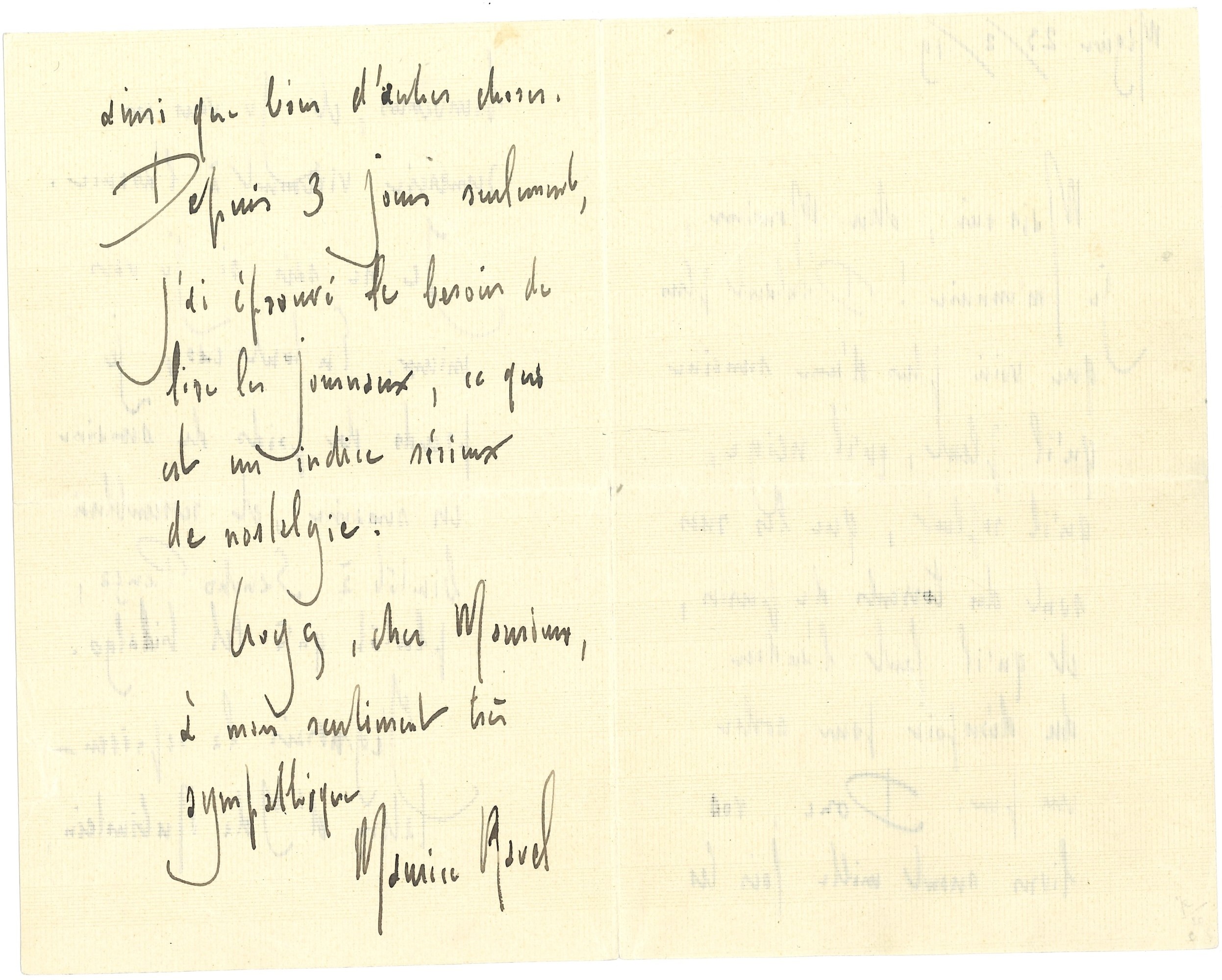 Ravel Maurice (1875-1937) Lettera Autografa da Mégéve