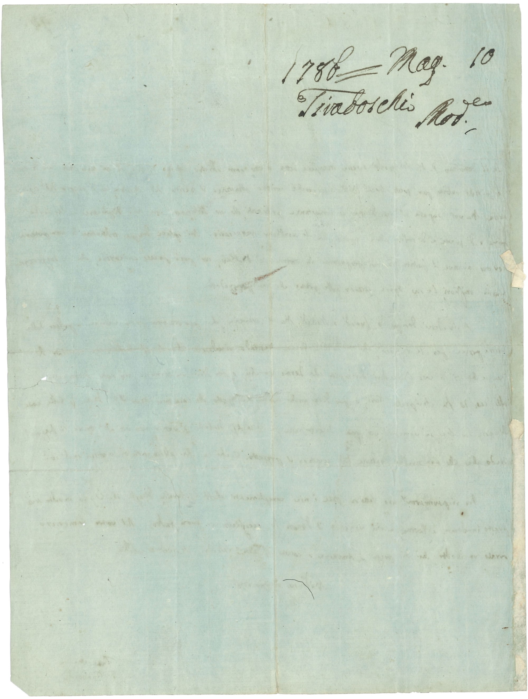Tiraboschi Girolamo (1731-1794) Due Lettera Autografe, una a Destinatario Non Identificato e una ...