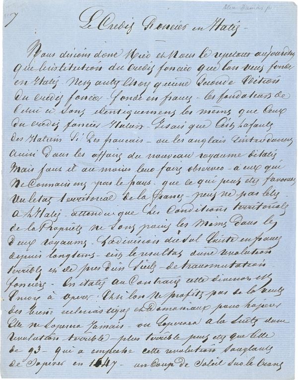 Dumas Alexandre padre (1803-1870) Le Credit Foncier en Italie