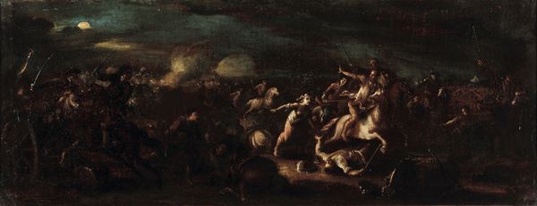 Scuola del XVIII secolo Scontro di cavalleria