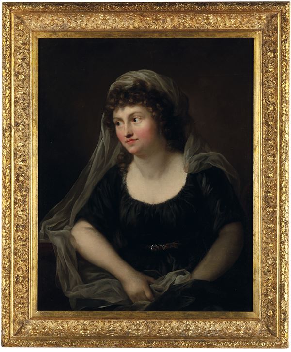 Scuola neoclassica dell'inizio del XIX secolo Ritratto di donna velata