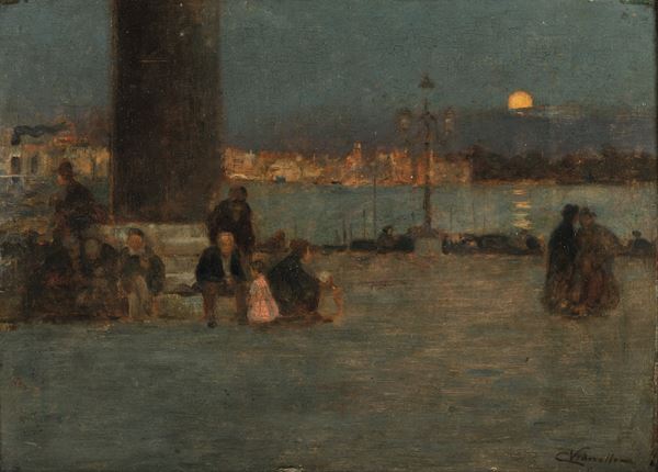 Veduta notturna con figure