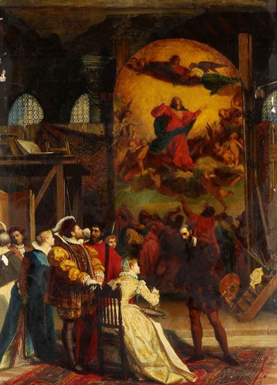 Tiziano Presenta L'assunzione della Vergine nella Chiesa di Santa Maria