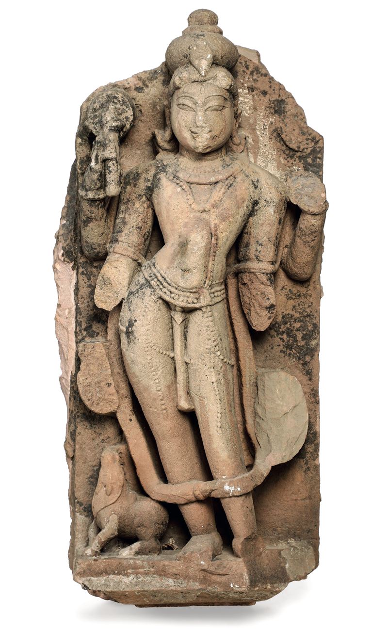 Stele in pietra scolpita raffigurante Shiva, India, XII secolo  - Auction Six Centuries of Arts and Furnitures - III - Cambi Casa d'Aste