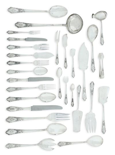 Servizio di Posate da Dodici Persone in Argento 925. Argentina, XX Secolo