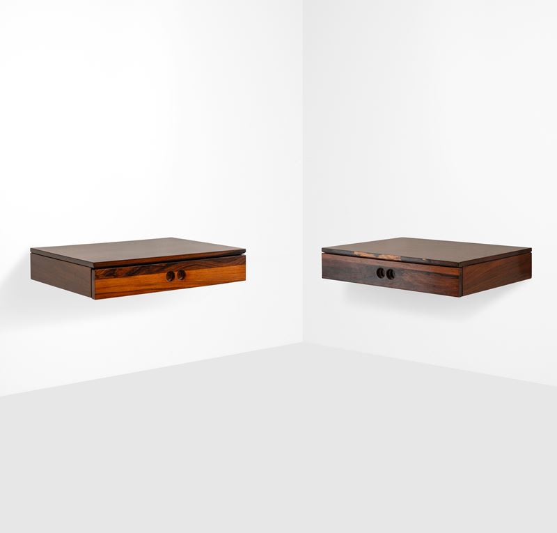 Jorge Zalszupin : Due comodini a parete  - Auction Design 200 - Cambi Casa d'Aste